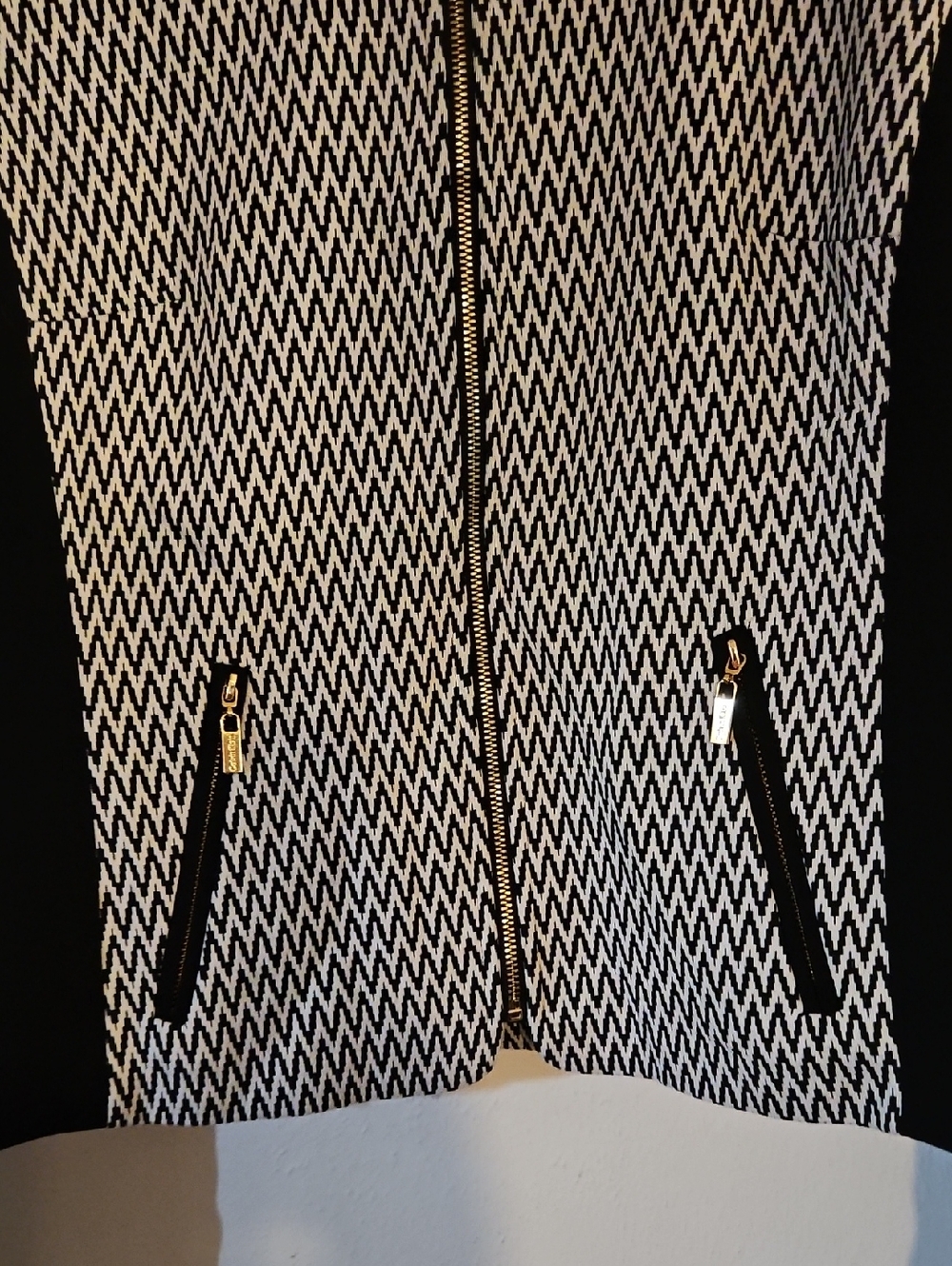 Calvin klein woman white black zigzag  Blazer 6 - Picture 3 of 7